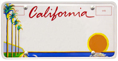 California license plate images
